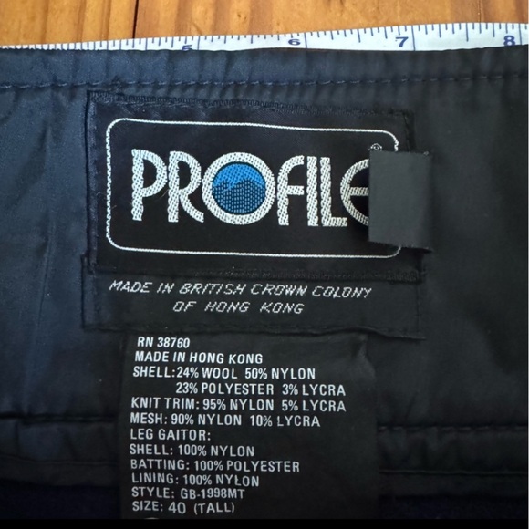 Vintage PROFILE SKI/SNOWBOARD Pants Men’s Snow Padded Black Red Flared Size 40 - Picture 9 of 12